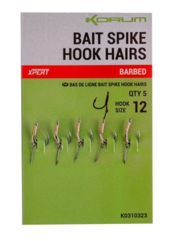 Korum Fishing Bait Spike Hook Hairs Barbed