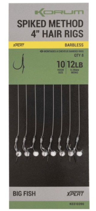 Korum Fishing Spiked Method Hair Rigs Barbless