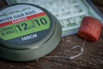 Korum River Hair Rigs 1m Hakengröße 12
