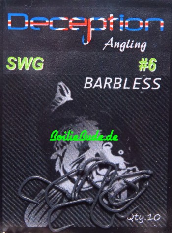 Deception Angling D-SWG Haken mit und ohne Widerhaken