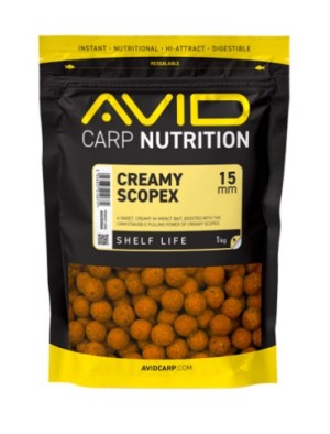 Avid Carp Creamy Scopex Boilies New