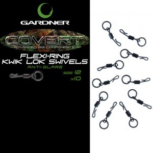 Gardner Tackle Covert XT Flexi Ring Kwik Lok Swivels Size 12