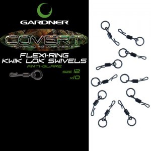 Gardner Tackle Covert Flexi Ring Kwik Lok Swivels Size 8