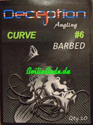 Deception Angling Curve Haken Größe 6 mit Widerhaken