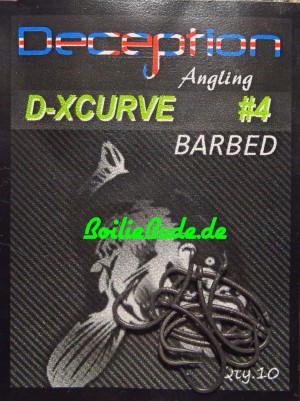 Deception Angling D-XCurve Haken Größe 4 mit Widerhaken