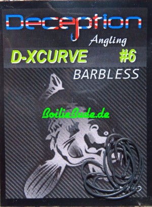 Deception Angling D-XCurve Haken Größe 6 ohne Widerhaken