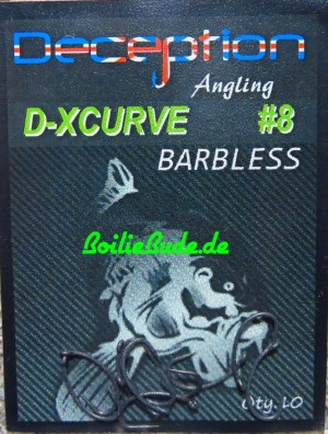 Deception Angling D-XCurve Haken Größe 8 ohne Widerhaken