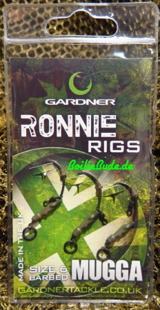 Gardner Tackle Ronnie Rigs Hakengröße 6 / Barbed (mit Widerhaken)