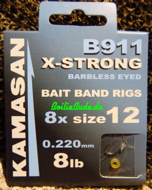 Kamasan B911EX X-Strong Banded Barbless Vorfachhaken Hakengröße 12