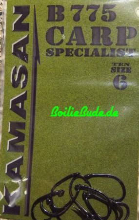 Kamasan Carp Specialist Hook B775 Barbed, Hakengröße 6 / Barbed (mit Widerhaken)