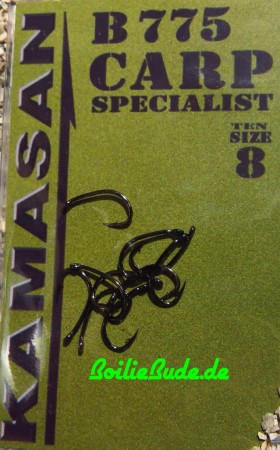 Kamasan Carp Specialist Hook B775 Barbed, Hakengröße 8 / Barbed (mit Widerhaken)