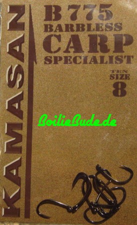 Kamasan Carp Specialist Hook B775 Barbless, Hakengröße 8 / Barbless (ohne Widerhaken)