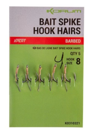 Korum Fishing Bait Spike Hook Hairs Barbed Hakengröße 8