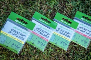 Korum 15-Inch Big Fish Hair Rigs with Quickstops Barbless Hakengröße 12
