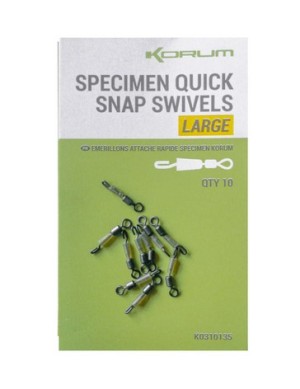 Korum Fishing Specimen Quick Snap Swivel Large