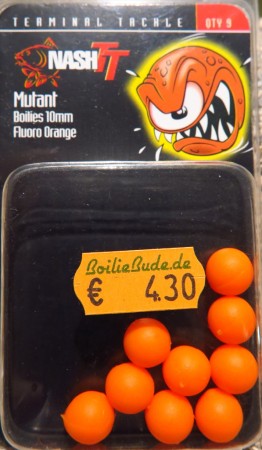 Nash Tackle Mutant Boilies in 10mm Größe Fluoro Orange