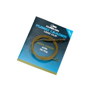 Nash Tackle Cling-On Fused Lead Clip Leader Weed Green