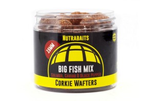 Nutrabaits Big Fish Mix Salmon, Caviar & Black Pepper Corkie Wafters 18mm