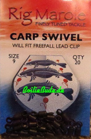 Rig Marole Carp Swivels Black Gr.9, 20 Stück