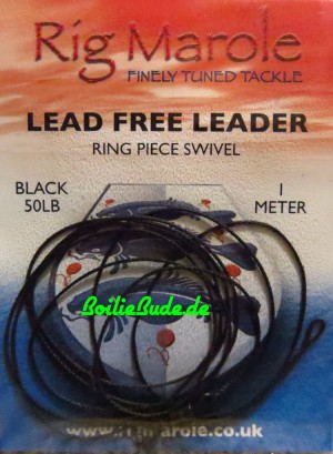 Rig Marole Lead Free Leaders Black 1m, Ring Swivel