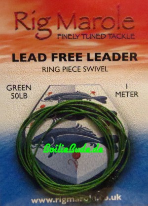 Rig Marole Lead Free Leaders Green 1m, Ring Swivel