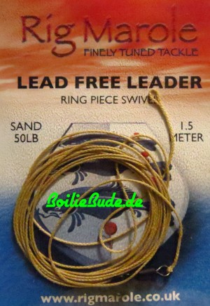 Rig Marole Lead Free Leaders Sand 1.5m, Ring Swivel
