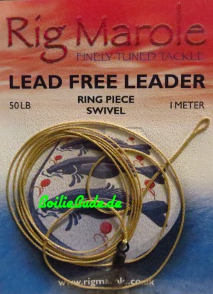 Rig Marole Lead Free Leaders Sand 1m, Ring Swivel