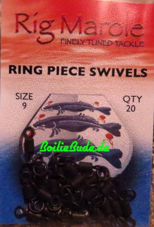 Rig Marole Ring Piece Swivels Black Gr.9, 10 Stück