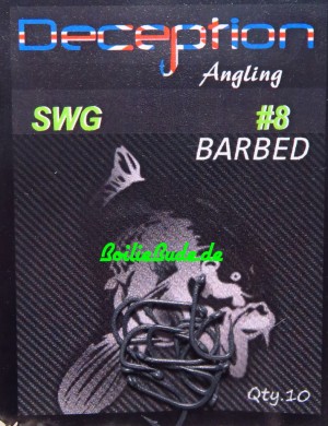 Deception Angling D-SWG Haken Größe 8 mit Widerhaken