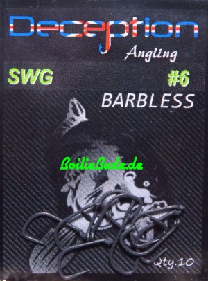 Deception Angling D-SWG Haken Größe 6 Barbless, ohne Widerhaken