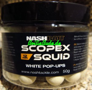 Nashbait Scopex Squid White Pop Up´s 12mm, 75gr.
