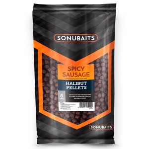 Sonubaits Spicy Sausage Halibut Pellets 8mm 900gr.