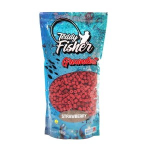 Teddy Fisher Pre-Drilled Pellet Strawberry 8mm, 1kg