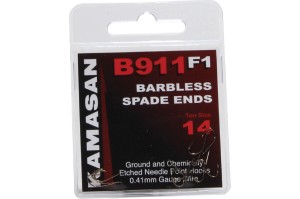 Kamasan B911 F1 Barbless Spade-End Haken Hakengröße 18