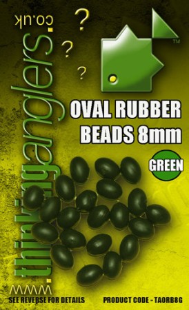 Thinking Anglers Oval Rubber Beads 8mm Green