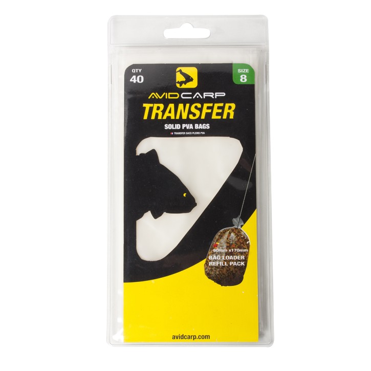 Avid Carp Transfer Solid PVA Bags Size 8