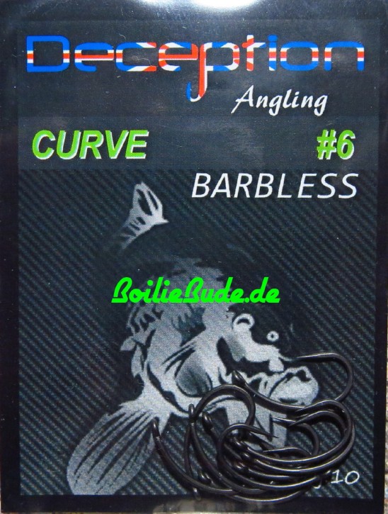 Deception Angling Curve Haken Größe 6 ohne Widerhaken