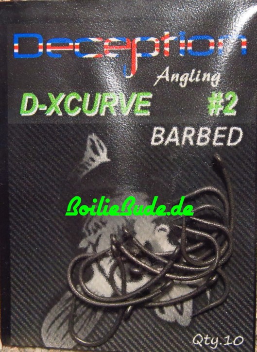 Deception Angling D-XCurve Haken Größe 2 mit Widerhaken