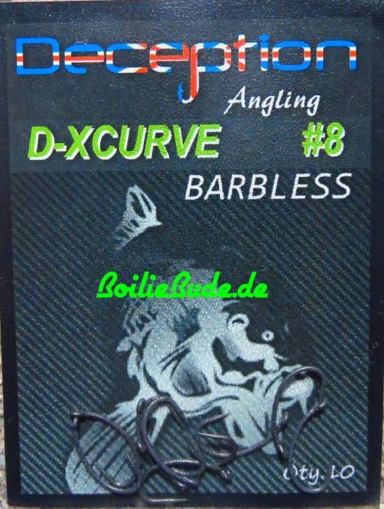 Deception Angling D-XCurve Haken Größe 8 ohne Widerhaken