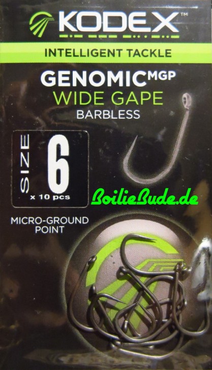 KODEX GenomicMGP Wide Gape Hakengröße 6 / Barbless (ohne Widerhaken)