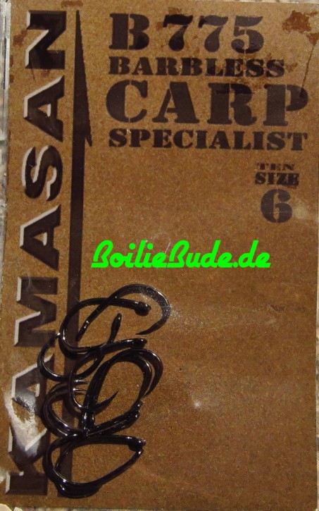 Kamasan Carp Specialist Hook B775 Barbless, Hakengröße 6 / Barbless (ohne Widerhaken)