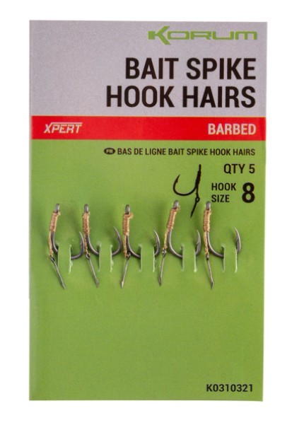 Korum Fishing Bait Spike Hook Hairs Barbed Hakengröße 8