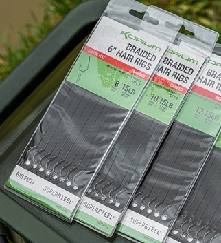 Korum Big Fish Braided Hair Rigs Barbed Hakengröße 10