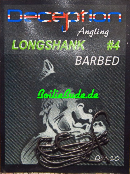 Deception Angling Longshank Haken Größe 4 mit Widerhaken