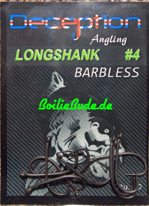 Deception Angling Longshank Haken Größe 4 ohne Widerhaken