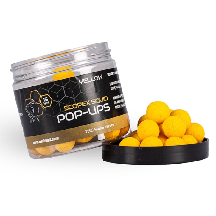 Nashbait Scopex Squid Pop Ups Yellow 2024 15mm