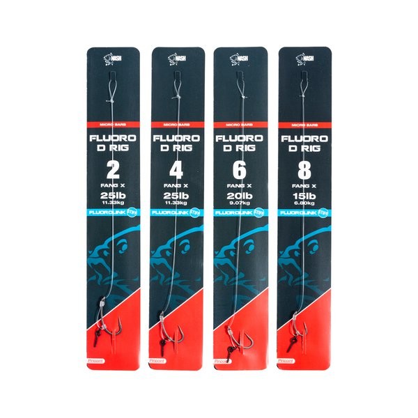 Nash Tackle Fluoro D-Rig Barbed Hakengröße 2