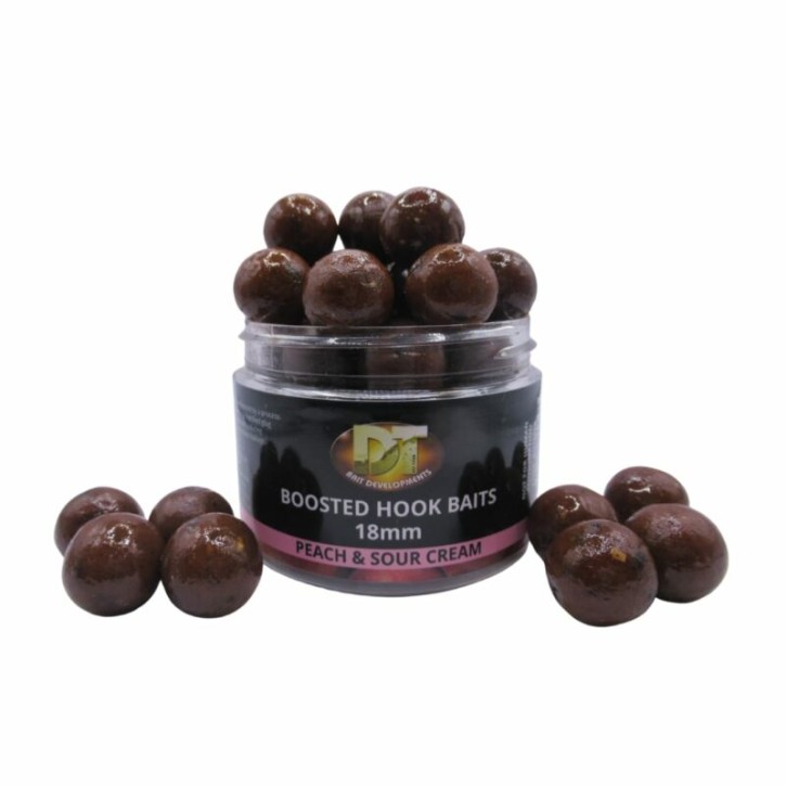 DT Baits Pukka Fish Peach & Sour Cream Boosted Hook Baits 18mm