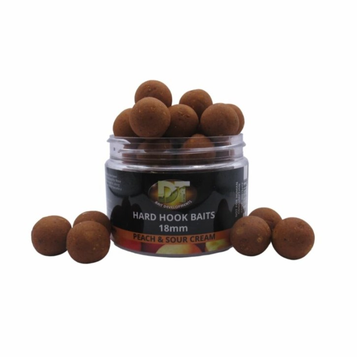 DT Baits Pukka Fish Peach & Sour Cream Hard Hook Baits 18mm