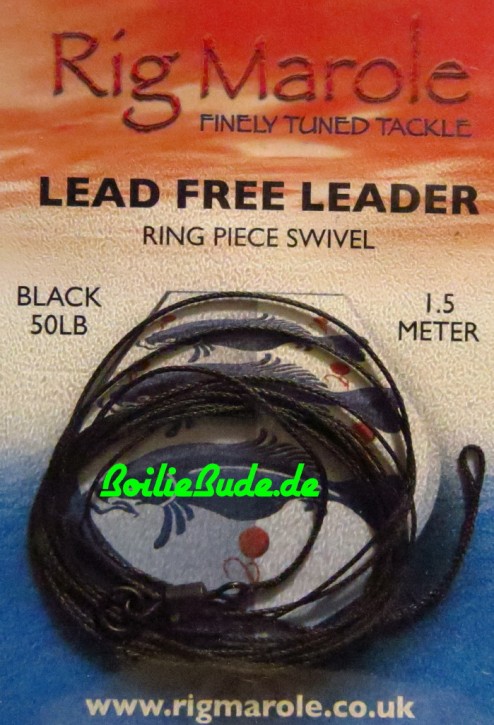 Rig Marole Lead Free Leaders Black 1.5m, Ring Swivel
